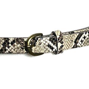 American Eagle Genuine Cow Leather 3/4"  Belt Snakeskin Brass Buckle Womens S